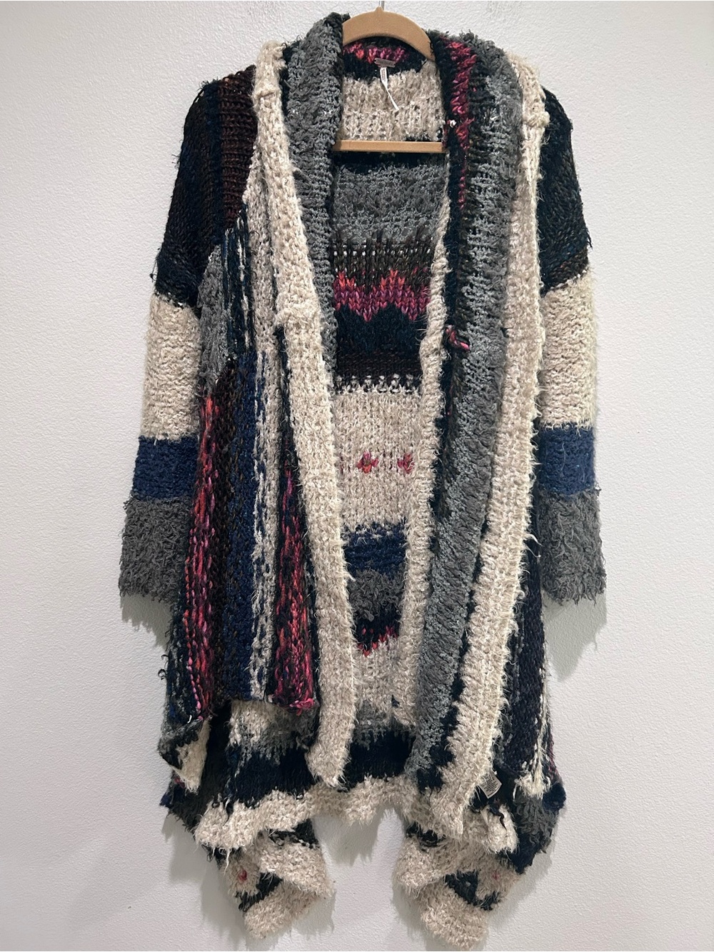Free people Sloppy Joe knit cardigan multicolor mohair alpaca wool